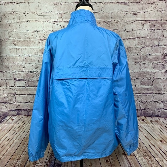 Weatherproof Blue Zipper Front Packable Rain Jacket - Picture 3 of 8